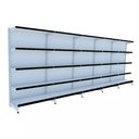 Ver imagem 1 de Gondola Parede 170 Fit Ate 5 Metros Branco 25 Bandeja Pe Preto