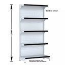 Ver imagem 2 de Gondola Parede 170 Fit Ate 5 Metros Branco 25 Bandeja Pe Preto