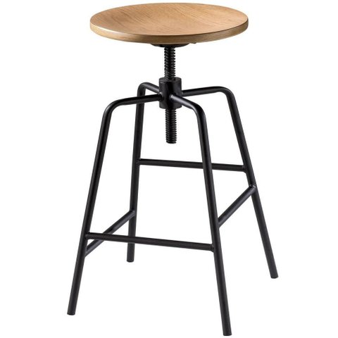 Banqueta Anacapri Assento Formica Freijo com Base Preta 64 Cm (alt) - 47061