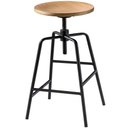 Ver imagem 1 de Banqueta Anacapri Assento Formica Freijo com Base Preta 64 Cm (alt) - 47061