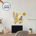 Ver imagem 1 de Adesivo Floral Boho Amarelo Estilo Nórdico 45x38 Minimalista Mod.05