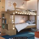 Ver imagem 2 de Beliche Infantil com Escada Nichos e Gavetas Infix C06 Aveiro - Mpozenato