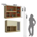 Ver imagem 4 de Cozinha Modulada com Armário Aéreo Balcão e Cristaleira LED sem Tampo de Pia Nanda Nature/Arenas