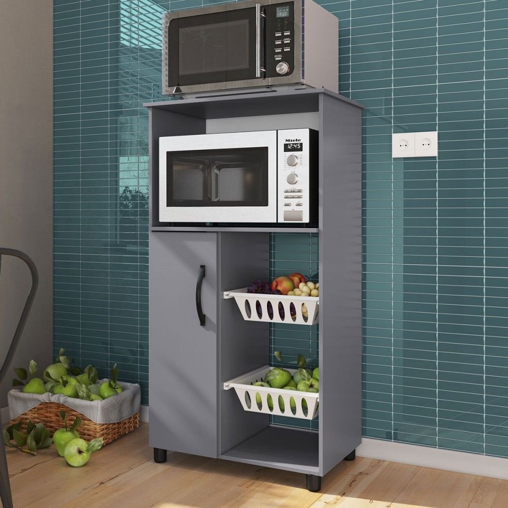 Armário de Cozinha Fruteira Kely 1 Porta Cinza - Irm Móveis