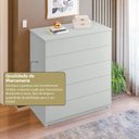 Ver imagem 7 de Aparador para Sala de Estar com 5 Gavetas Compacta Cinza