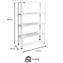 Ver imagem 2 de Dispositivo para Câmara Fria Imeca Fit 110x40x180cm Estante 4 Níveis Perfurados Pintura Epóxi