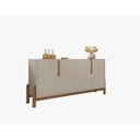 Ver imagem 2 de Aparador Buffet Sala 170cm Liz 4 Portas com Adega com Pés de Madeira Offwhite com Cedro - Rede Móvei