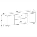 Ver imagem 2 de Rack com Painel 55" e Estante Mdp Grafite com Siena