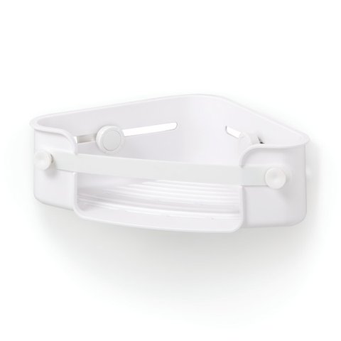 FLEX - SUPORTE / PRATELEIRA DE CANTO COM VENTOSA BRANCA