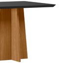 Ver imagem 2 de Mesa de Jantar para 4 Lugares 90cm Tampo Quadrado com Vidro Anitta Ypê/preto - New Ceval 23144/964