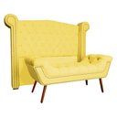 Ver imagem 1 de Conjunto Sienna Cabeceira e Recamier Casal 140 Cm Suede Amarelo - LM DECOR