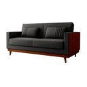 Ver imagem 5 de Sofá Cama Pala 203cm Reclinável Courino Marrom | Linho Chumbo - Sallar Home