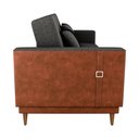 Ver imagem 4 de Sofá Cama Pala 203cm Reclinável Courino Marrom | Linho Chumbo - Sallar Home