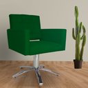 Ver imagem 2 de Poltrona Decorativa Camila Pés Metal Giratório Suede Verde - DS Estofados