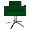 Ver imagem 1 de Poltrona Decorativa Camila Pés Metal Giratório Suede Verde - DS Estofados