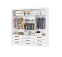 Ver imagem 3 de Guarda Roupa Casal 3 Portas de Correr 9 Gavetas 208cm Anjos Branco - Carioca Móveis