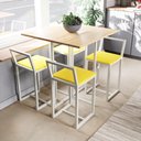 Ver imagem 1 de Conjunto Mesa Pinus 4 Cadeiras Estofado Industrial White