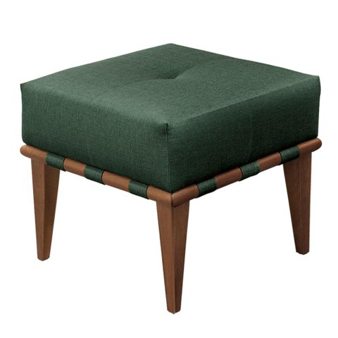 Puff Banqueta Noé Luxo Madeira Maciça Castellar Móbile Veludo Verde