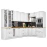 Cozinha Completa de Canto Americana 10 Peças Branco Tampo Nature - Móveis Henn - 1