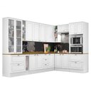 Ver imagem 1 de Cozinha Completa de Canto Americana 10 Peças Branco Tampo Nature - Móveis Henn