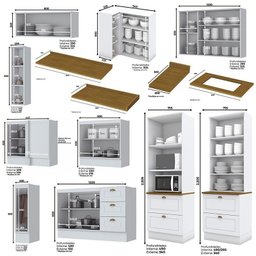 Cozinha Completa de Canto Americana 10 Peças Branco Tampo Nature - Móveis Henn - 4