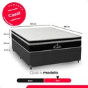 Ver imagem 6 de Cama Box Baú Casal Couro Preto + Colchão Paris Preto Couro Preto/preto