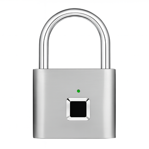 Cadeado Biométrico com Impressão Digital Cinza