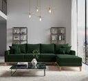 Ver imagem 1 de Sofá Beny com Chaise Direita, 2,60x1,40m, 4 Lugares, Linho, Base em Madeira.