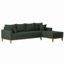 Ver imagem 3 de Sofá Beny com Chaise Direita, 2,60x1,40m, 4 Lugares, Linho, Base em Madeira.
