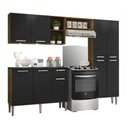 Ver imagem 1 de Cozinha Compacta c/ 3 Leds 3 pçs Pequim Multimóveis V3413 Nogueira/Preta