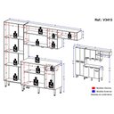 Ver imagem 4 de Cozinha Compacta c/ 3 Leds 3 pçs Pequim Multimóveis V3413 Nogueira/Preta