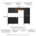 Ver imagem 3 de Cozinha Compacta c/ 3 Leds 3 pçs Pequim Multimóveis V3413 Nogueira/Preta