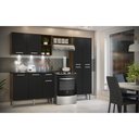 Ver imagem 7 de Cozinha Compacta c/ 3 Leds 3 pçs Pequim Multimóveis V3413 Nogueira/Preta