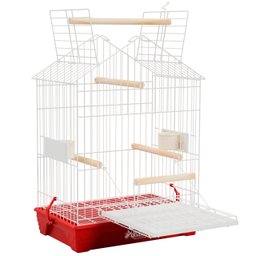 Gaiola Capela Porta e Teto com Poleiro P/ Calopsita Quatiguá:vermelho - 1