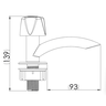 Torneira para Lavatório Modelo de Mesa Especial Pp 1/2'' Cor Branco Durín - 3