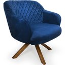 Ver imagem 1 de Poltrona Jade Tressê Giratória Giromad Veludo Azul - Nexta Casa