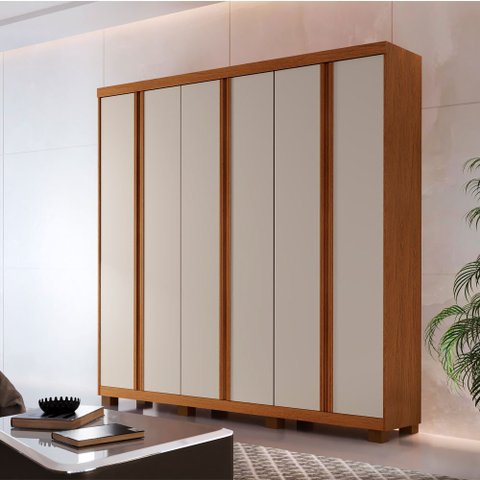Guarda Roupa Casal Boston 6 Portas com Pés Moderna