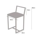 Ver imagem 3 de Kit 4 Banqueta Baixa Para Cozinha Preta Industrial Assento Estofado