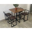 Ver imagem 5 de Kit 4 Banqueta Baixa Para Cozinha Preta Industrial Assento Estofado