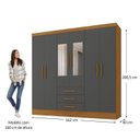 Ver imagem 3 de Guarda-Roupa Casal 6 Portas 3 Gavetas com Espelhos 100% MDF Berlin Espresso Móveis