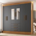 Ver imagem 1 de Guarda-Roupa Casal 6 Portas 3 Gavetas com Espelhos 100% MDF Berlin Espresso Móveis