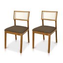 Ver imagem 1 de Kit 02 Cadeiras de Jantar e Living Millie com Tela Natural Estofada Linho - Desk Design