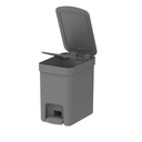 Ver imagem 3 de Lixeira Com Pedal E Tampa Esconde Sacola 6 Litros - Cinza