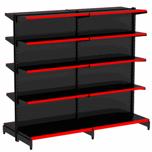 Kit Gôndola Centro 1 Inicial + 1 Continuação Preta Pe Vm 1,70m