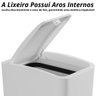 Lixeira Cesto de Lixo 8l com Tampa Click Retangular Banheiro Cozinha | Astra - Branco - 5