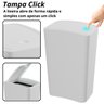 Lixeira Cesto de Lixo 8l com Tampa Click Retangular Banheiro Cozinha | Astra - Branco - 4