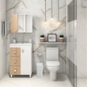 Ver mais imagens de Lixeira Cesto de Lixo 8l com Tampa Click Retangular Banheiro Cozinha | Astra - Branco