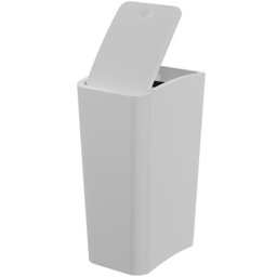 Lixeira Cesto de Lixo 8l com Tampa Click Retangular Banheiro Cozinha | Astra - Branco - 7