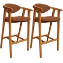 Ver imagem 1 de Kit 02 Banquetas Alta Cozinha Bancada Bar Sala de Jantar Fixa Cecília L02 Bouclê Terracota - Lyam De