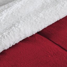 Coberdrom Cobertor Edredom Casal Queen Dupla Face Grosso Sherpa e Mantinha Soft Inverno:vermelho - 2